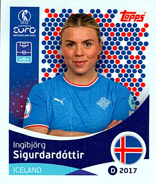 TOPPS WOMEN´S EURO SWITZERLAND 2025 INGIBJÖRG SIGURDARDÓTTIR Nº64