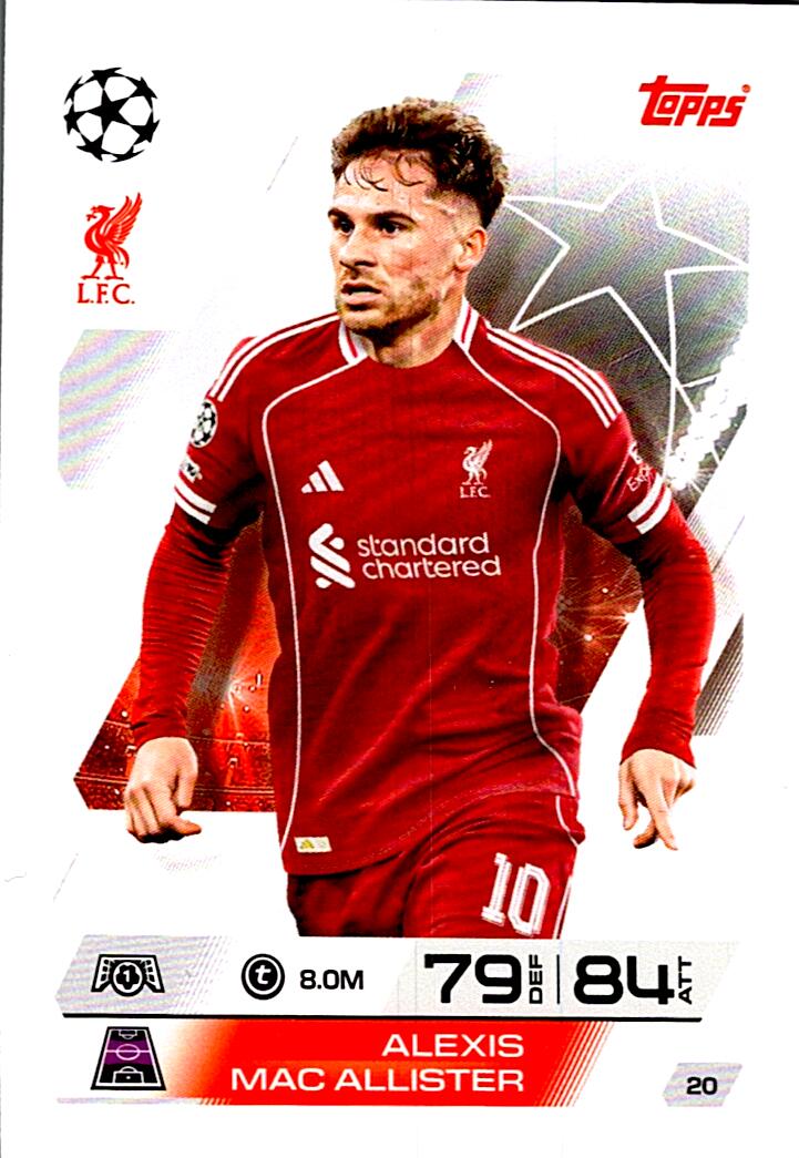 MATCH ATTAX CHAMPIONS LEAGUE 2025/2026 ALEXIS MAC ALLISTER Nº20