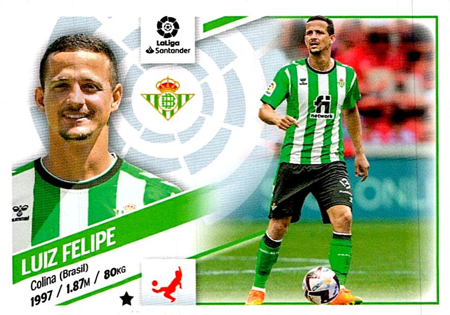 Cromo Liga Este 2022/2023 LUIZ FELIPE ULTIMO FICHAJE Nº22 SEGUNDA EDICION