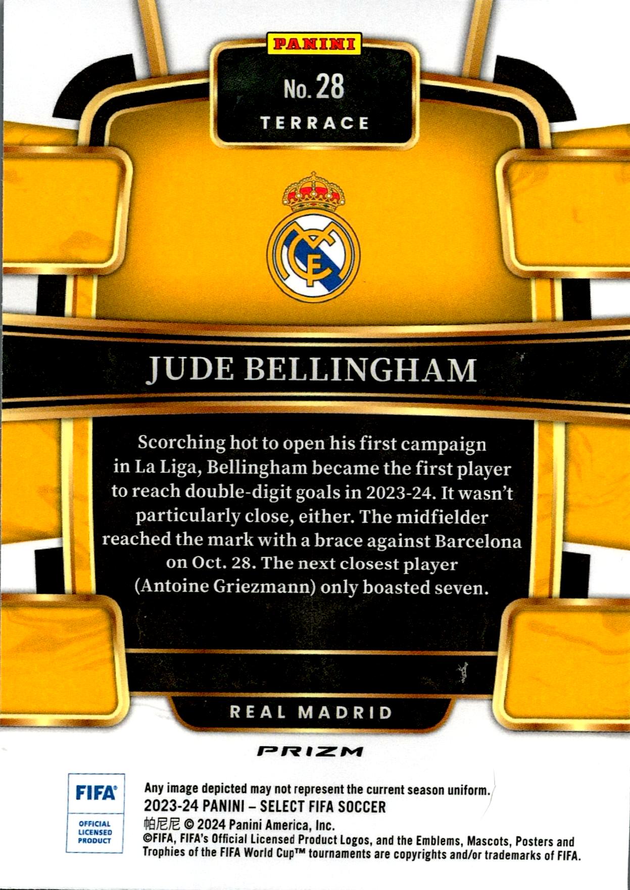 PANINI SELECT FIFA 2023/2024 BELLINGHAM RED Nº28