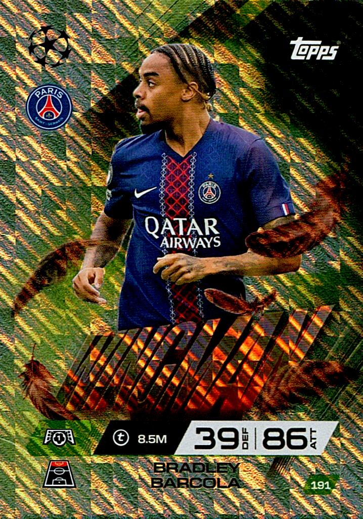 TOPPS MATCH ATTAX EXTRA 2025/26 BRADLEY BARCOLA WINGMAN Nº191