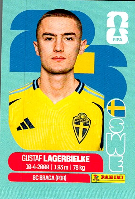 STICKERS FIFA WORLD CUP 2026 GUSTAF LAGERBIELKE NºSWE 7