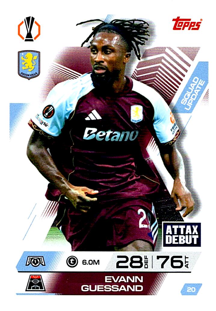 TOPPS MATCH ATTAX EXTRA 2025/26 EVANN GUESSAND Nº20