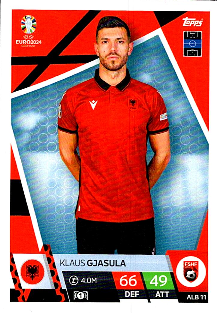 TOPPS MATCH ATTAX UEFA EURO 2024 KLAUS GJASULA ALBANIA NºALB11