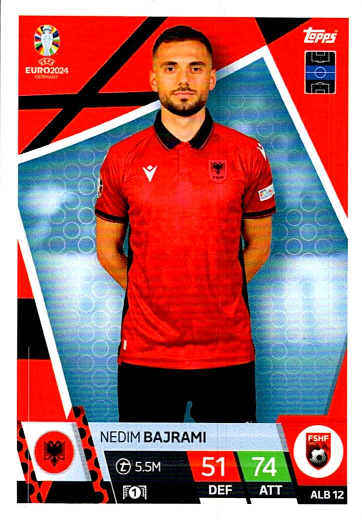TOPPS MATCH ATTAX UEFA EURO 2024 NEDIM BAJRAMI ALBANIA NºALB12