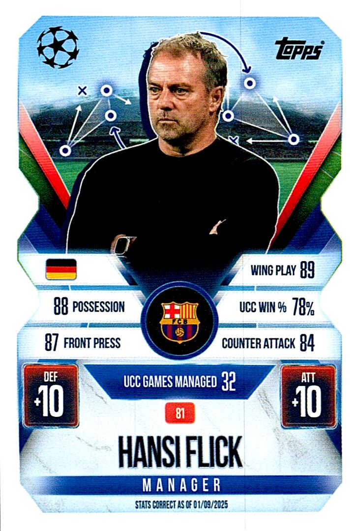 TOPPS MATCH ATTAX EXTRA 2025/26 HANSI FLICK Nº81
