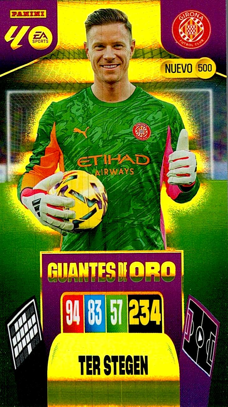 ADRENALYN LA LIGA 2025/2026 TER STEGEN NUEVO GUANTE DE ORO Nº500
