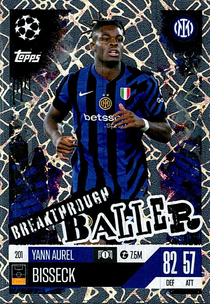 Match Attax Extra 2025 Yann Aurel Bisseck Breakthrough Baller nº201