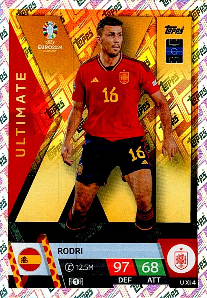 TOPPS MATCH ATTAX UEFA EURO 2024 RODRI ULTIMATE XI NºU XI4