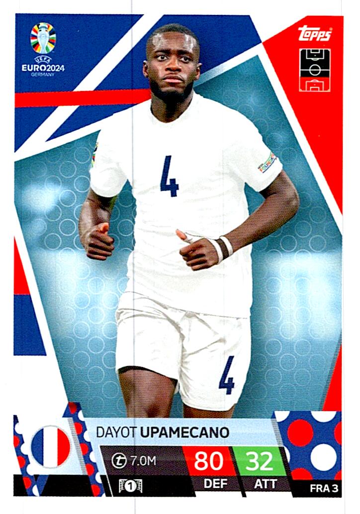 TOPPS MATCH ATTAX UEFA EURO 2024 DAYOT UPAMECANO FRANCIA NºFRA3