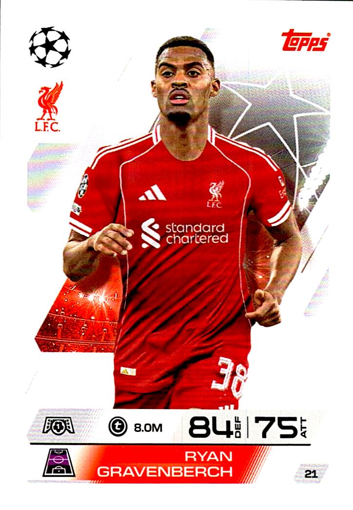 MATCH ATTAX CHAMPIONS LEAGUE 2025/2026 RYAN GRAVENBERCH Nº21