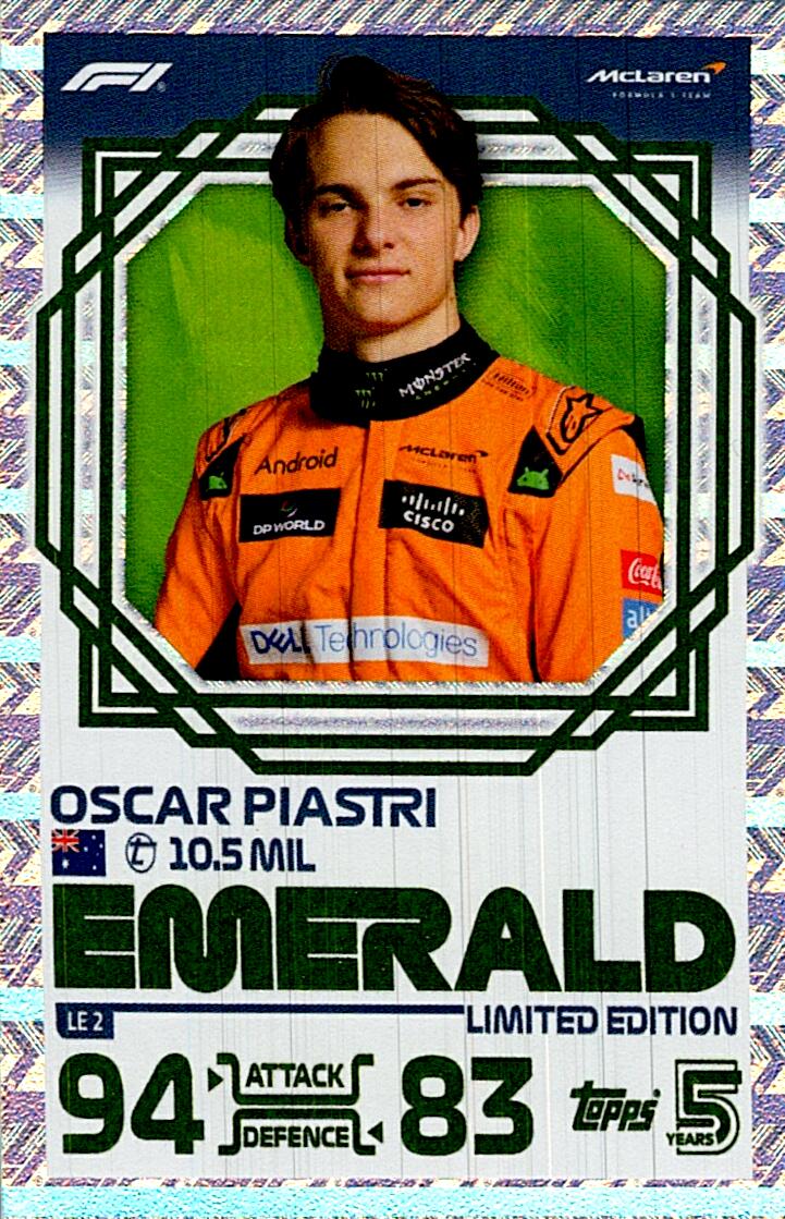 TOPPS TURBO ATTAX 2024 OSCAR PIASTRI EMERALD LE2