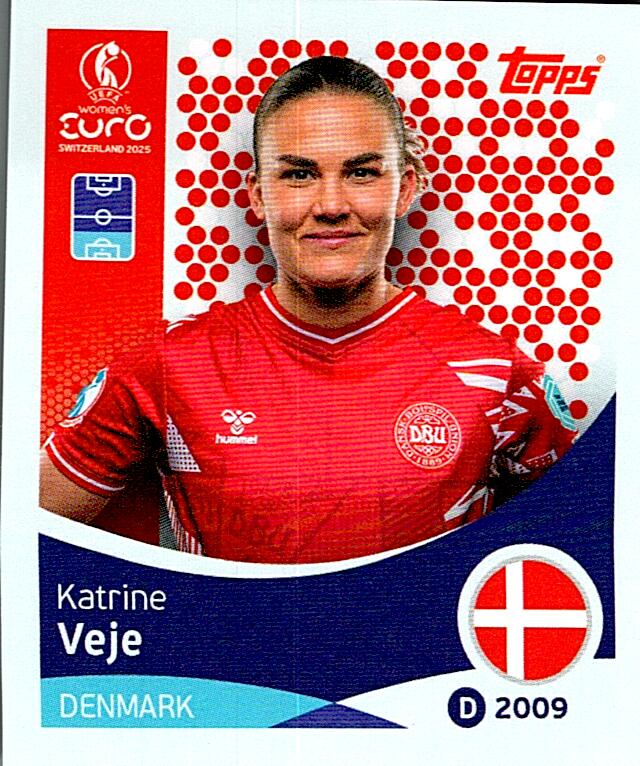 TOPPS WOMEN´S EURO SWITZERLAND 2025 KATRINE VEJE Nº210