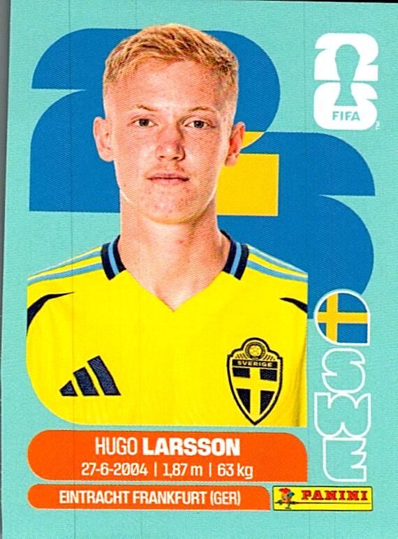 STICKERS FIFA WORLD CUP 2026 HUGO LARSSON NºSWE 9