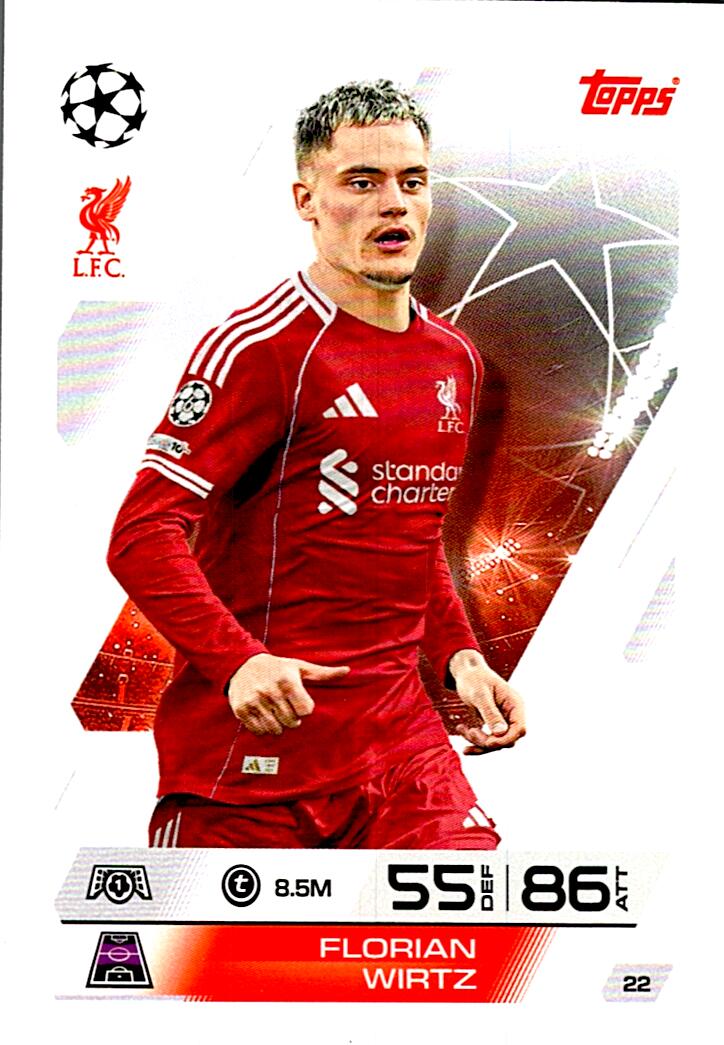 MATCH ATTAX CHAMPIONS LEAGUE 2025/2026 FLORIAN WIRTZ Nº22