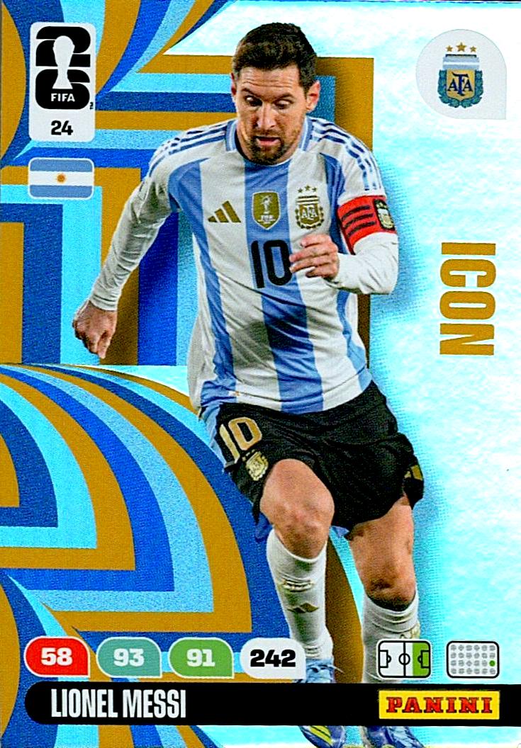ADRENALYN WORLD CUP 2026 LIONEL MESSI ARGENTINA ICONS Nº24