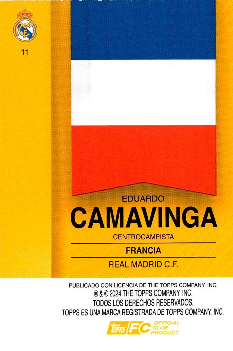 FAN SET REAL MADRID 2024/25 EDUARDO CAMAVINGA Nº11