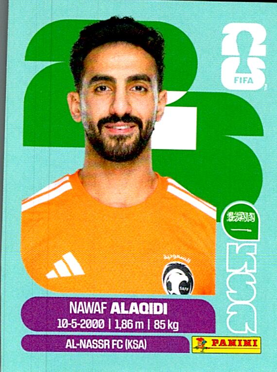 STICKERS FIFA WORLD CUP 2026 NAWAF ALAQIDI NºKSA 2