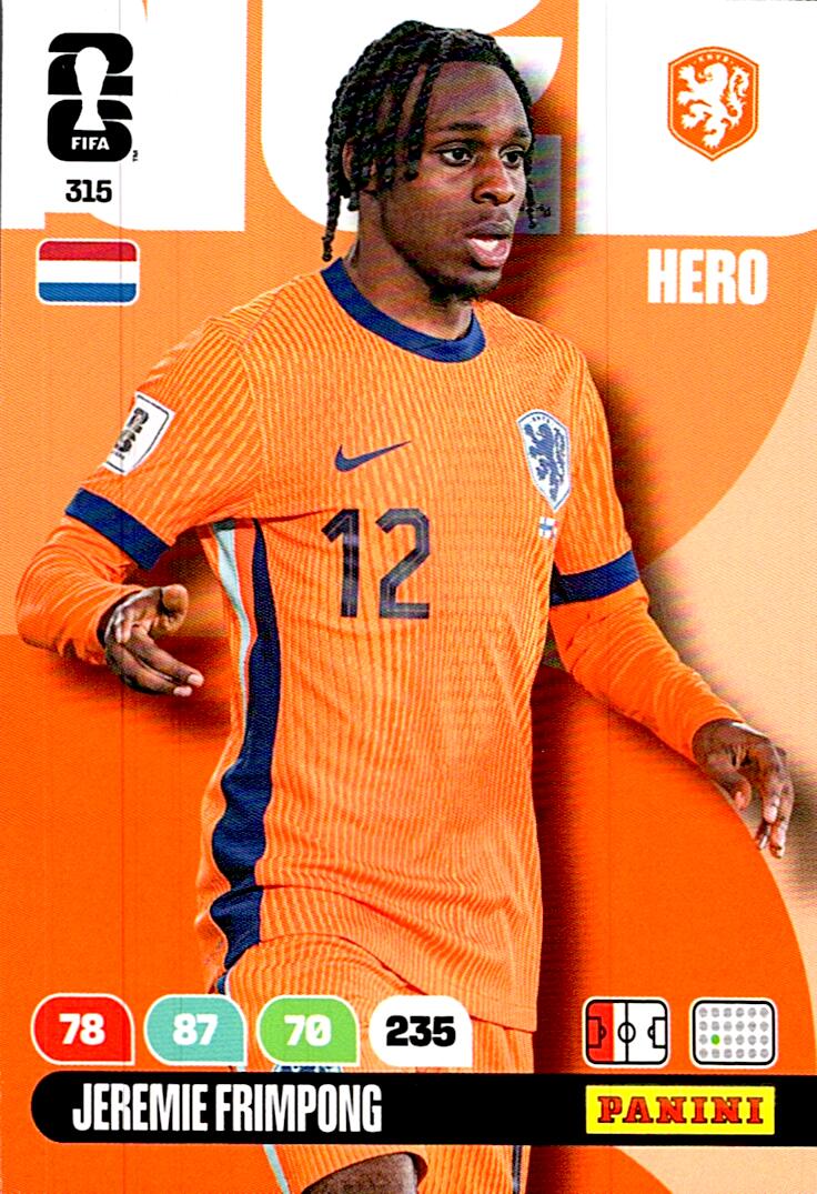 ADRENALYN WORLD CUP 2026 JEREMIE FRIMPONG NETHERLAND Nº315