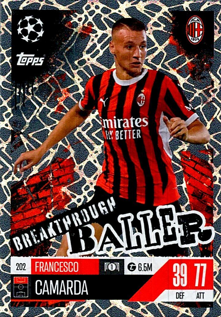 Match Attax Extra 2025 Francesco Camarda Breakthrough Baller nº202