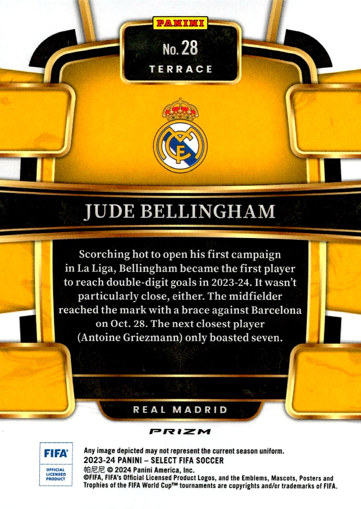 PANINI SELECT FIFA 2023/2024 BELLINGHAM TERRACE Nº28