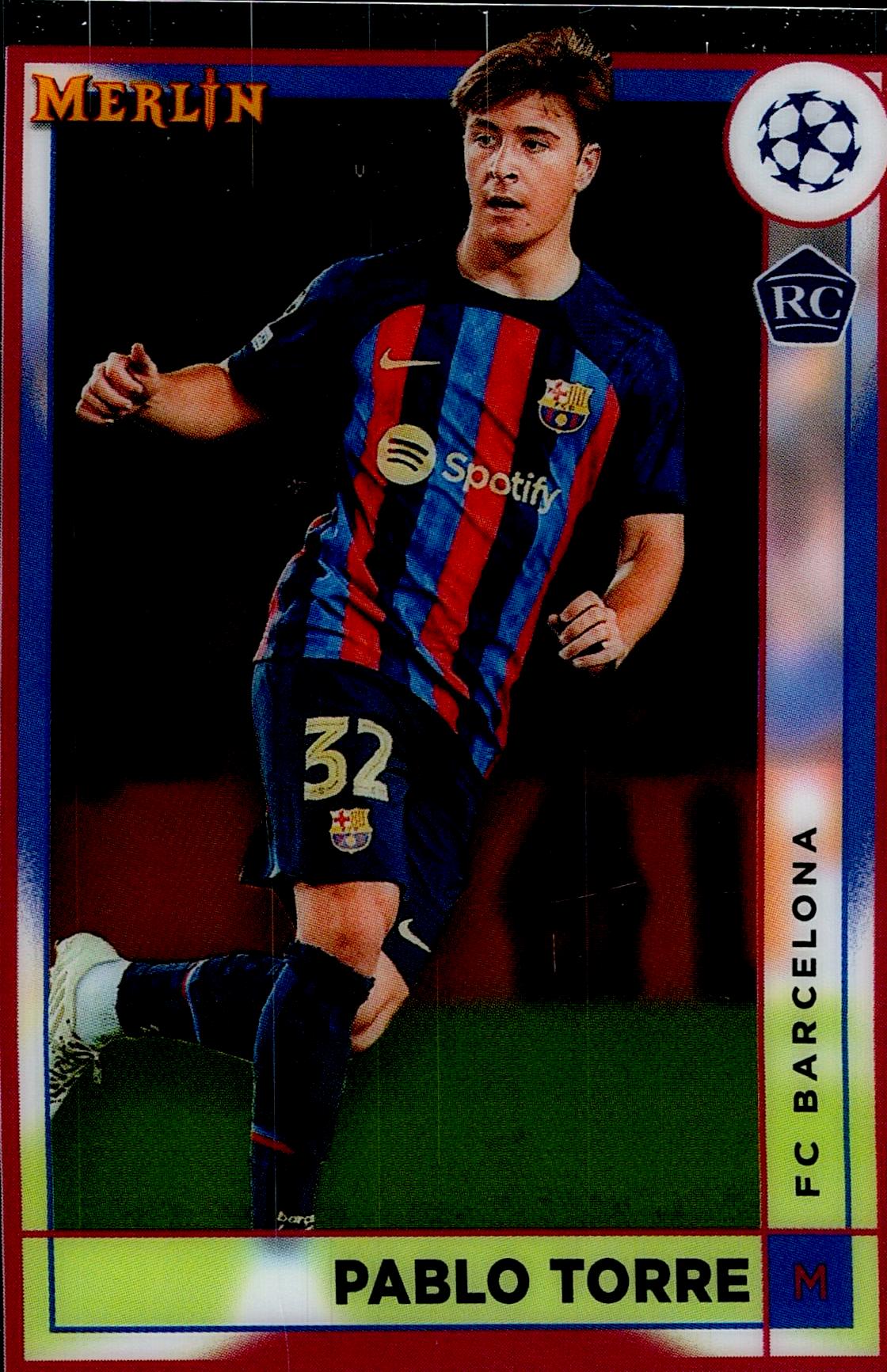 TOPPS MERLIN UCL 2022/2023 PABLO TORRE Nº52 ROOKIE