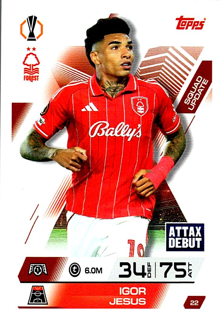 TOPPS MATCH ATTAX EXTRA 2025/26 IGOR JESUS Nº22