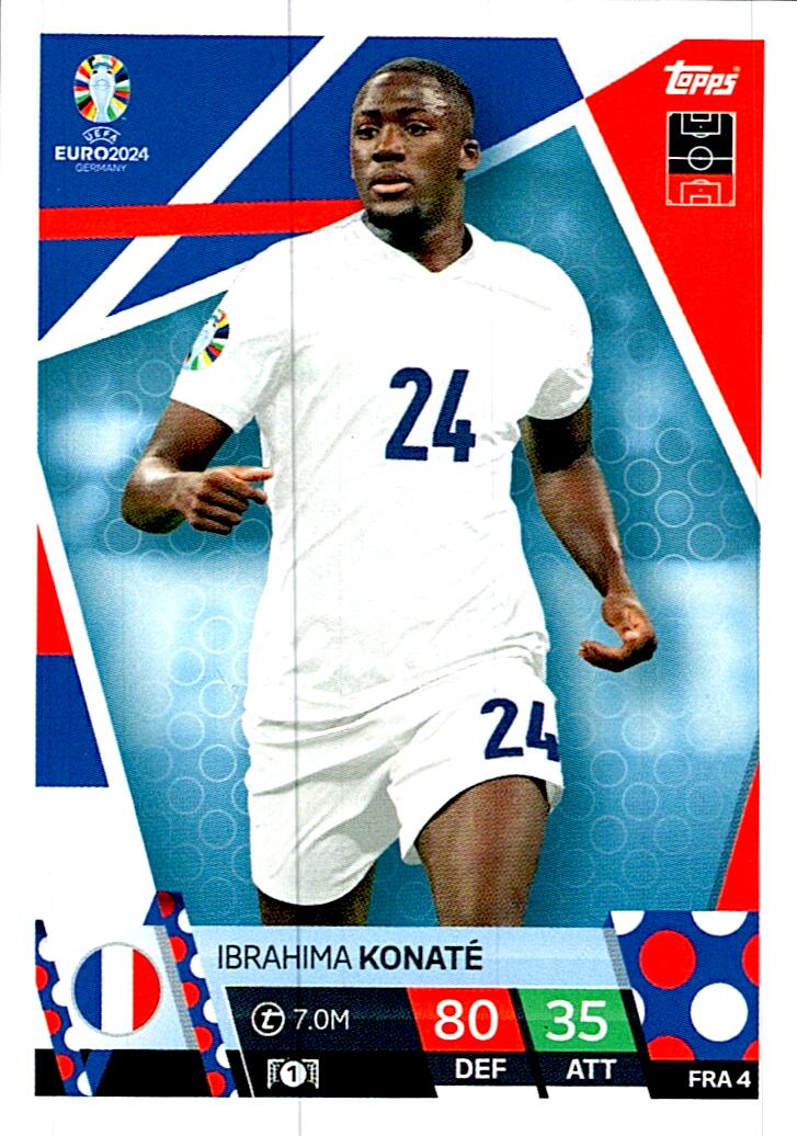 TOPPS MATCH ATTAX UEFA EURO 2024 IBRAHIMA KONATE FRANCIA NºFRA4