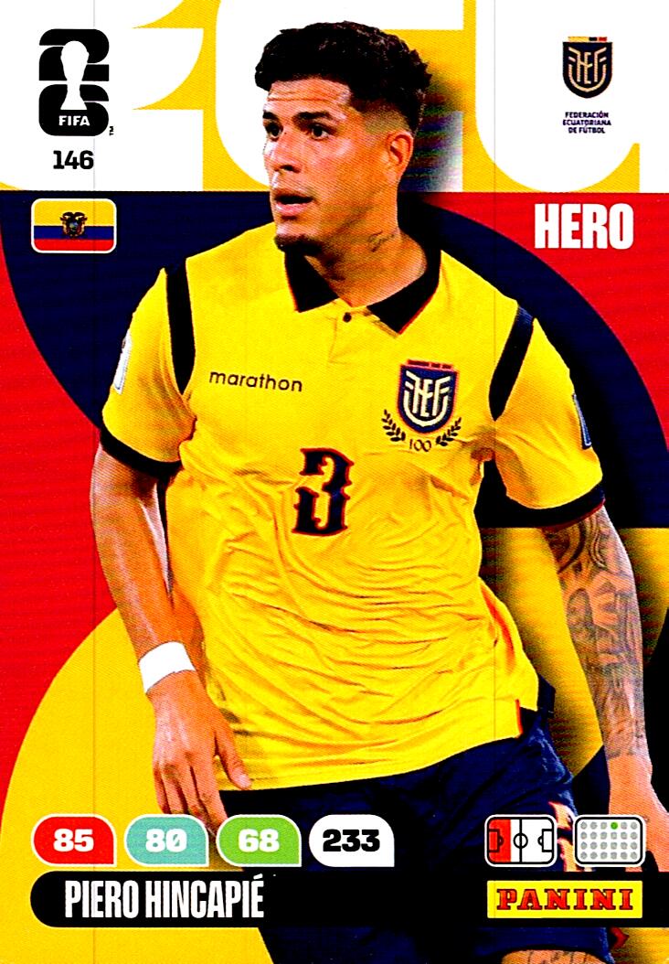 ADRENALYN WORLD CUP 2026 PIERO HINCAPIE ECUADOR Nº146