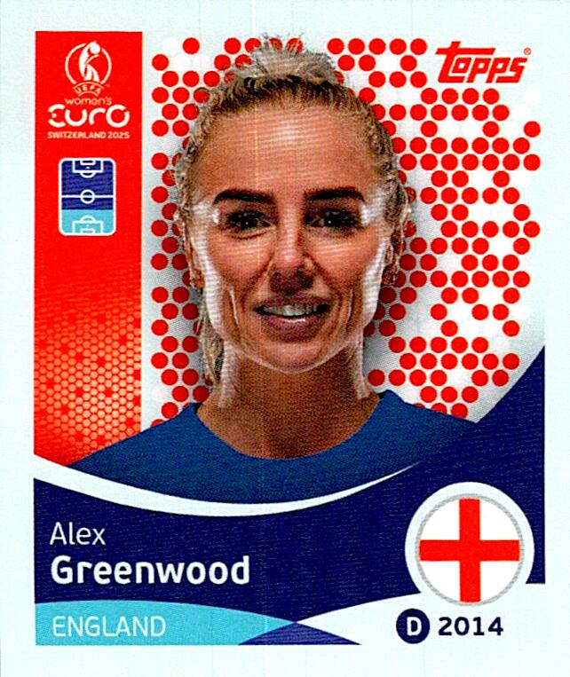 TOPPS WOMEN´S EURO SWITZERLAND 2025 ALEX GREENWOOD Nº258
