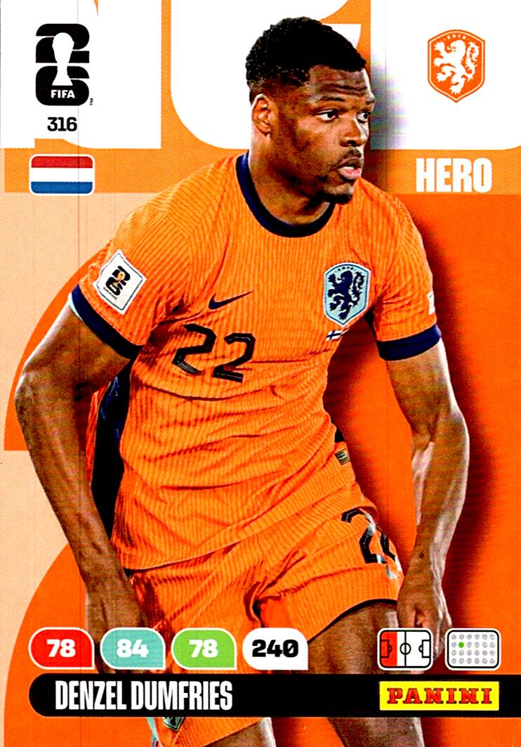 ADRENALYN WORLD CUP 2026 DENZEL DUMFRIES NETHERLAND Nº316