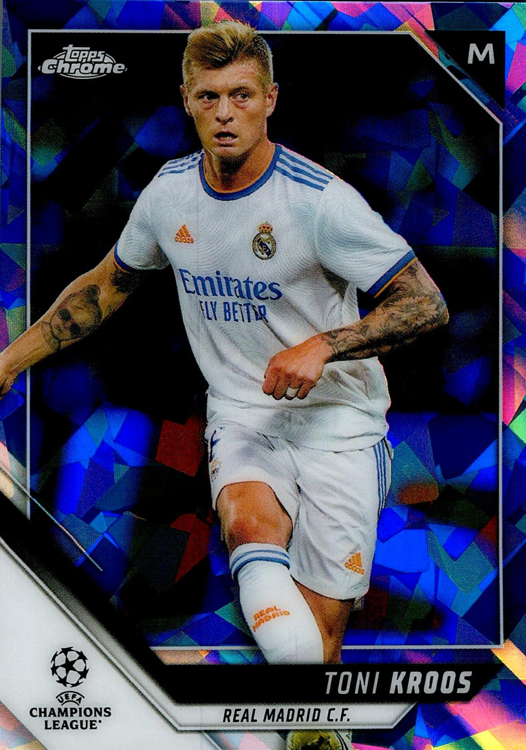 TOPPS UEFA CHAMPIONS LEAGUE 2021/2022 TONI KROOS Nº8 BLUE REFRACTOR