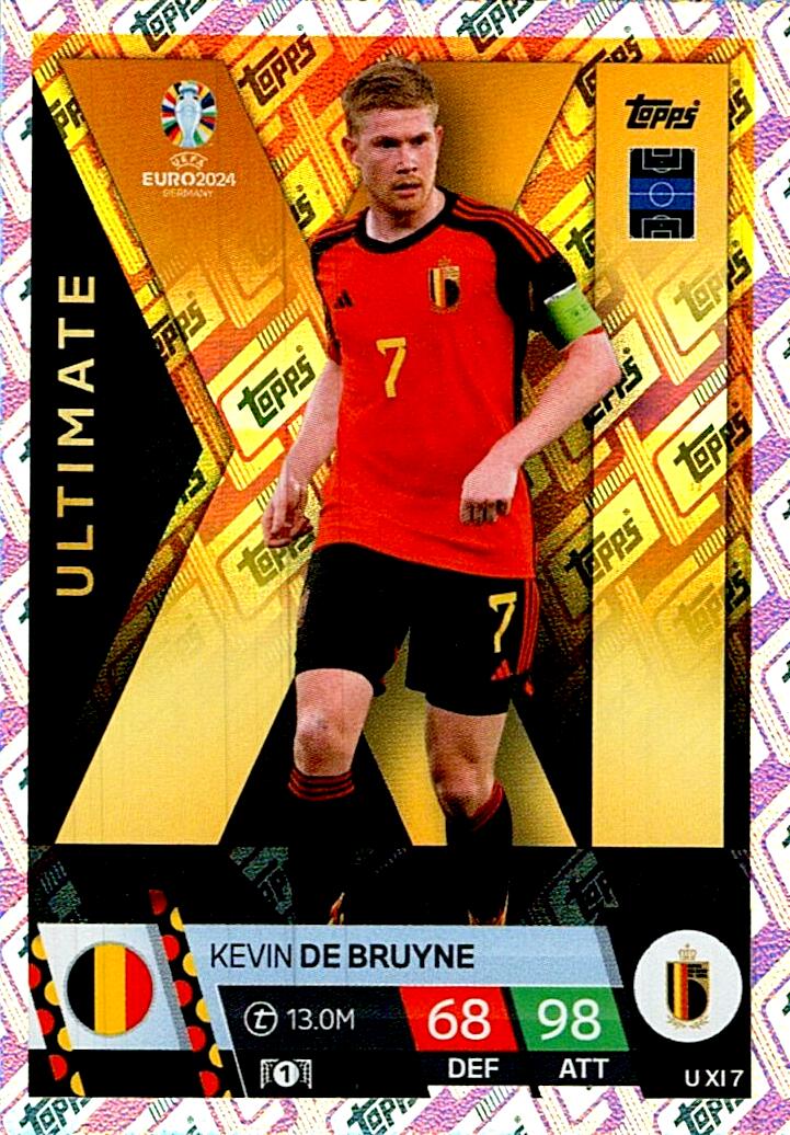 TOPPS MATCH ATTAX UEFA EURO 2024 KEVIN DE BRUYNE ULTIMATE XI NºU XI7