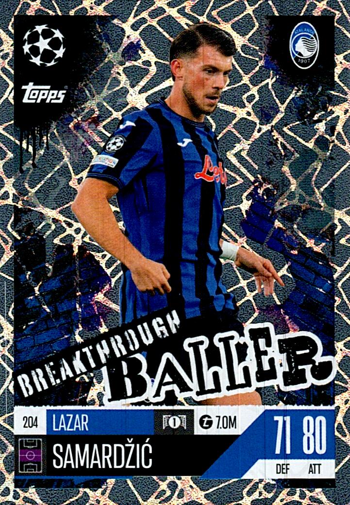 Match Attax Extra 2025 Lazar Samardzic Breakthrough Baller nº204