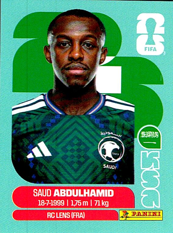 STICKERS FIFA WORLD CUP 2026 SAUD ABDULHAMID NºKSA 4