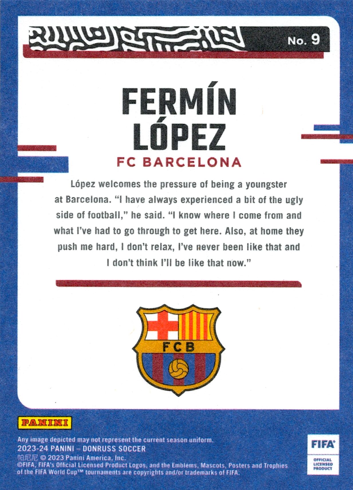 PANINI DONRUSS FIFA 2023/2024 FERMÍN THE ROOKIES Nº9 ROOKIE