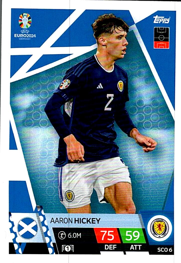 TOPPS MATCH ATTAX UEFA EURO 2024 AARON HICKEY ESCOCIA NºSCO6