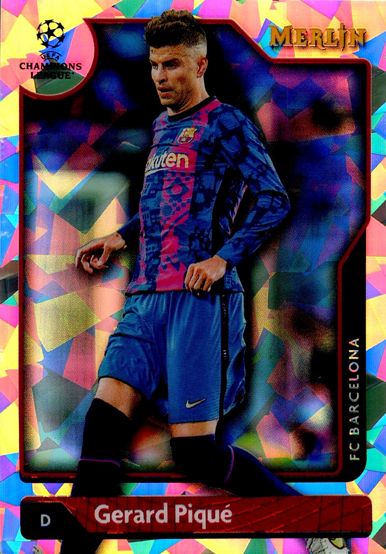 TOPPS MERLIN UCL 2021/2022 GERARD PIQUÉ PRISM Nº110 NUMERADA /250