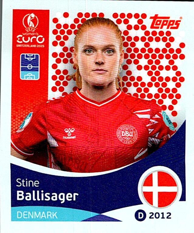 TOPPS WOMEN´S EURO SWITZERLAND 2025 STINE BALLISAGER Nº212