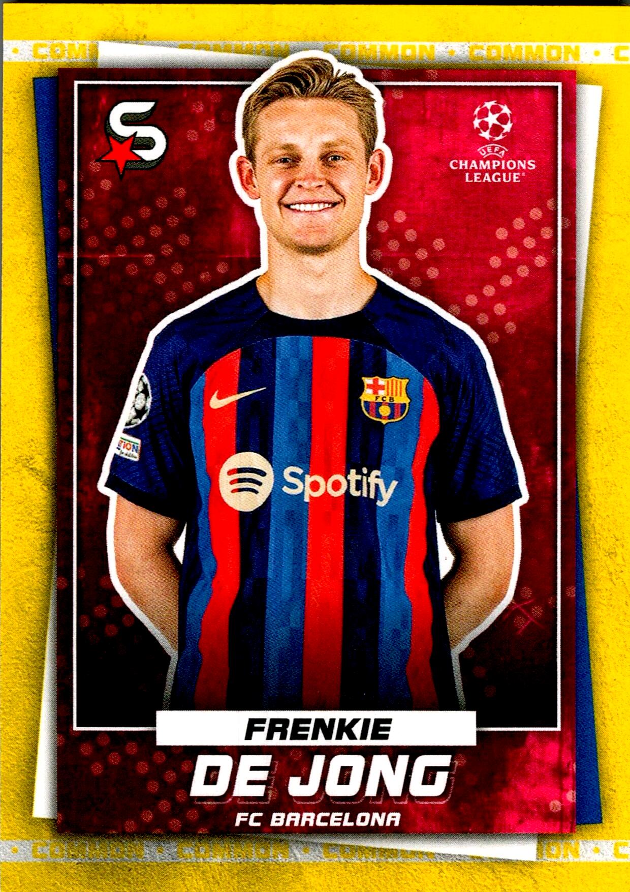 TOPPS SUPER STARS UCL 2022/2023 FRENKIE DE JONG YELLOW PARALLEL Nº52