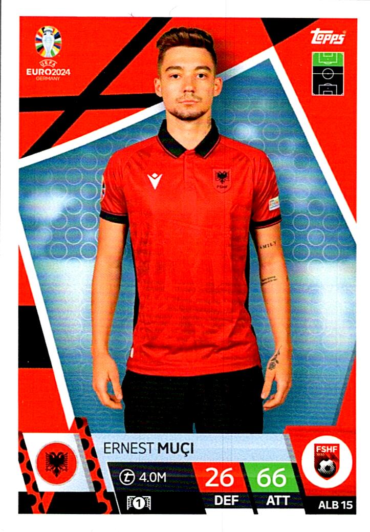 TOPPS MATCH ATTAX UEFA EURO 2024 ERNEST MUCI ALBANIA NºALB15