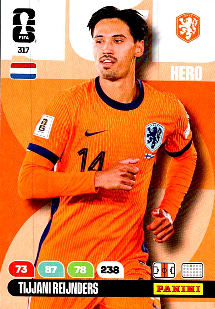 ADRENALYN WORLD CUP 2026 TIJJANI REIJNDERS NETHERLAND Nº317
