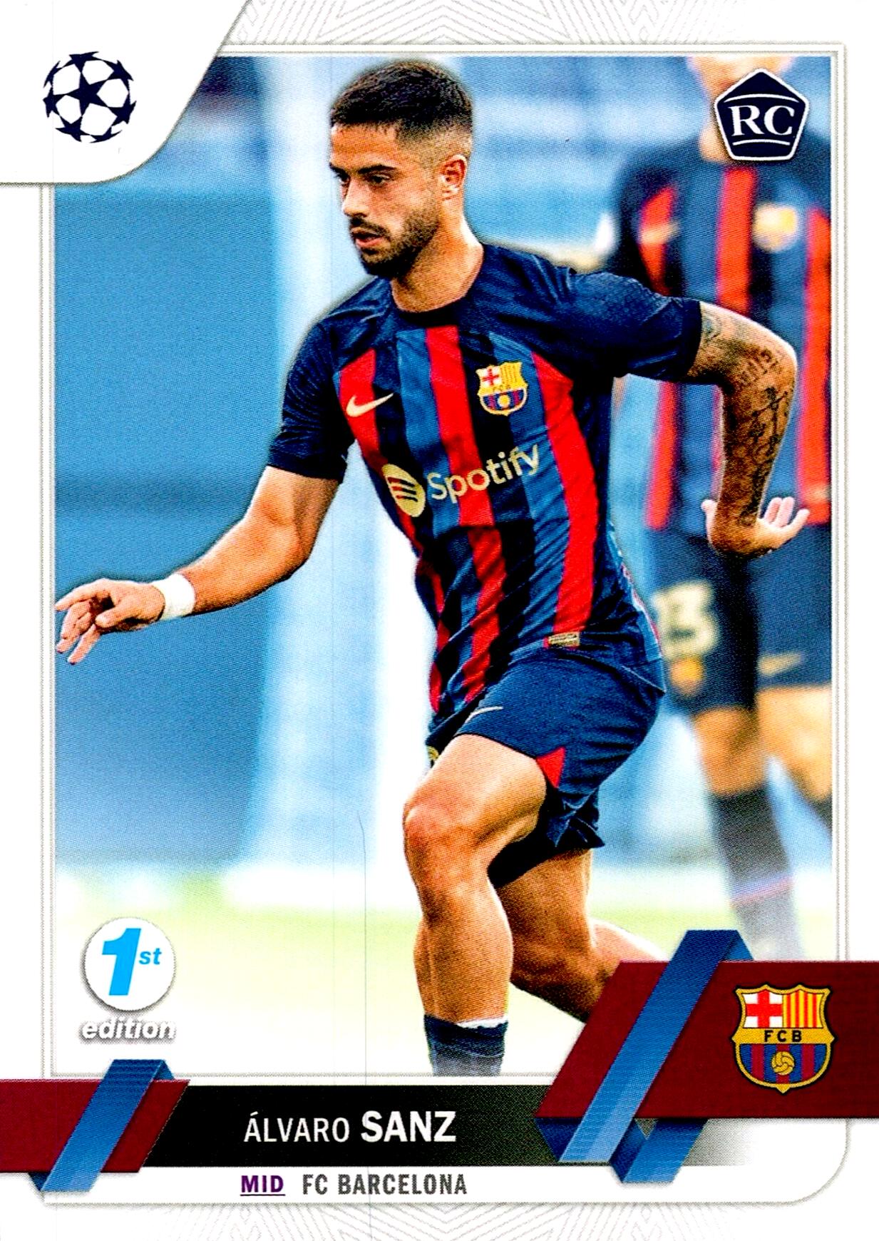 TOPPS UEFA CHAMPIONS LEAGUE 2022/2023 ALVARO SANZ Nº67 ROOKIE 1ST