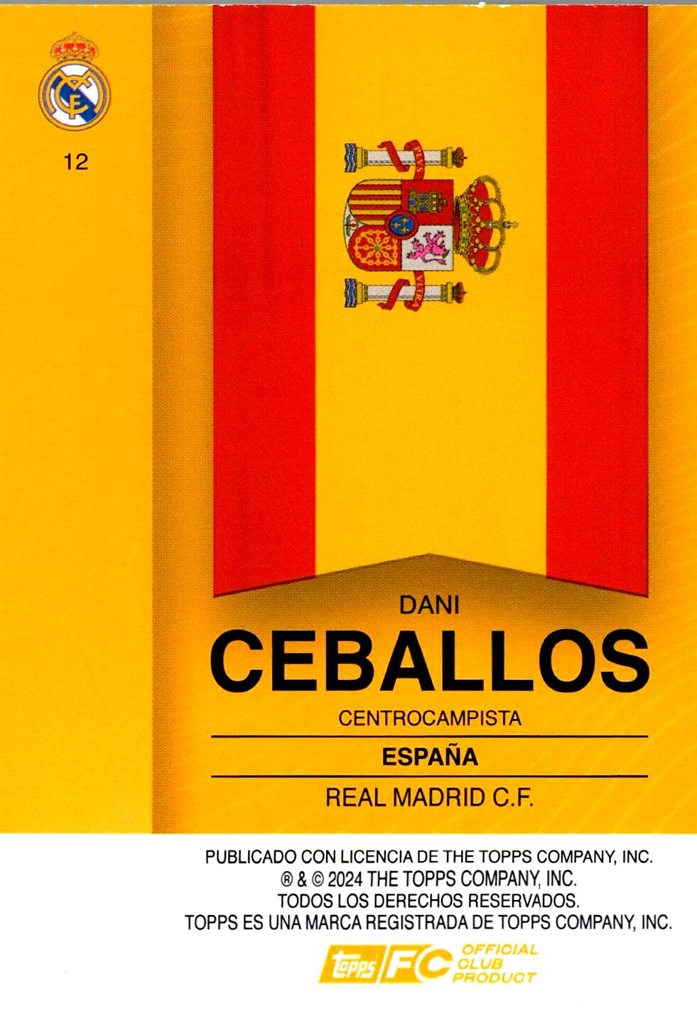 FAN SET REAL MADRID 2024/25 DANI CEBALLOS Nº12