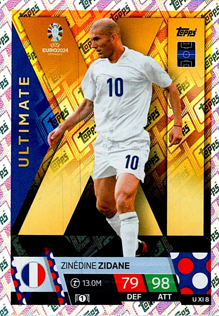 TOPPS MATCH ATTAX UEFA EURO 2024 ZINEDINE ZIDANE ULTIMATE XI NºU XI8
