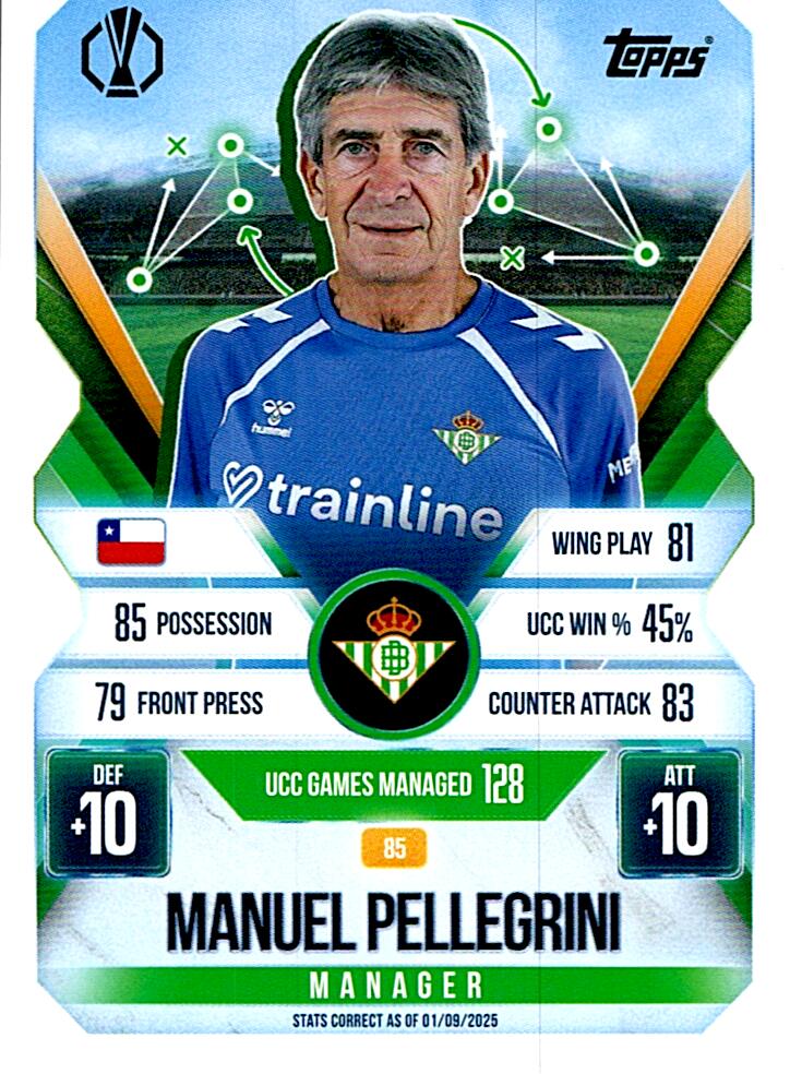 TOPPS MATCH ATTAX EXTRA 2025/26 MANUEL PELLEGRINI Nº85