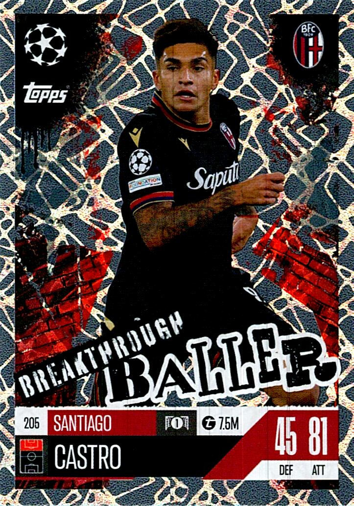 Match Attax Extra 2025 Santiago Castro Breakthrough Baller nº205