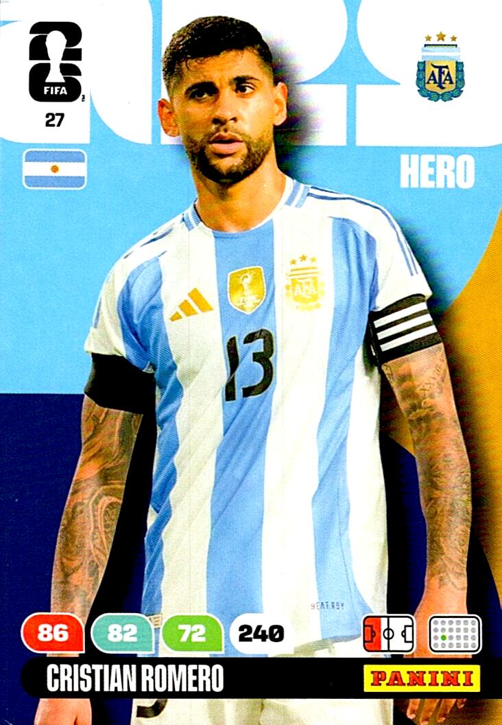 ADRENALYN WORLD CUP 2026 CRISTIAN ROMERO ARGENTINA Nº27