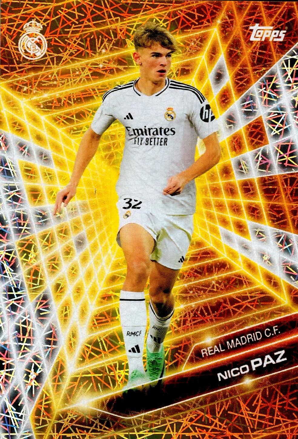 FAN SET REAL MADRID 2024/25 NICO PAZ GOLDEN FUTURE ELECTRIC PARALLEL NºGF-1