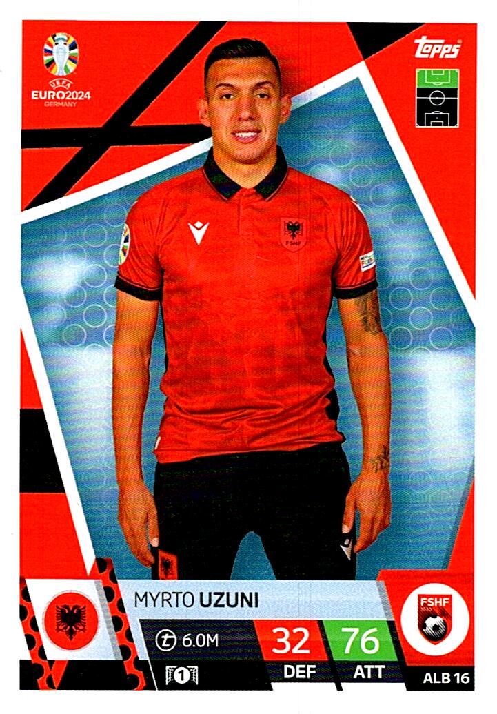 TOPPS MATCH ATTAX UEFA EURO 2024 MYRTO UZUNI ALBANIA NºALB16